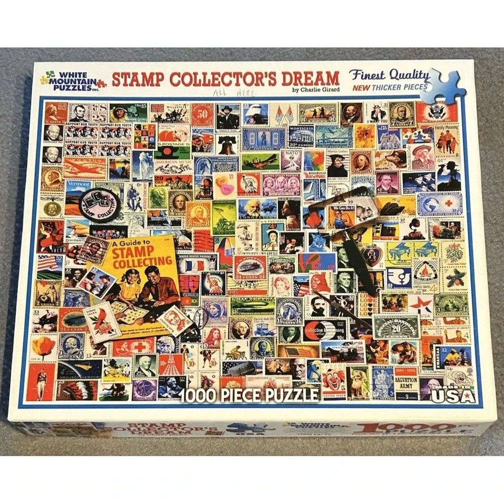 White Mountain Puzzles - Stamp Collectors Dream 1000 Piece Puzzle 2012 #877S
